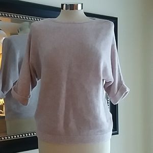 ⚡HP⚡Pink/white marl short sleeve sweater XS